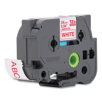 Brother TZe-252 1 Red On White P-touch Tape - 24mm TZ252