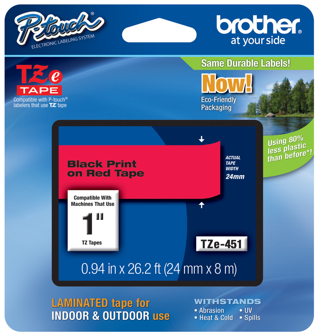 Brother TZe-451 1 Black On Red P-touch Tape - 24mm TZ451