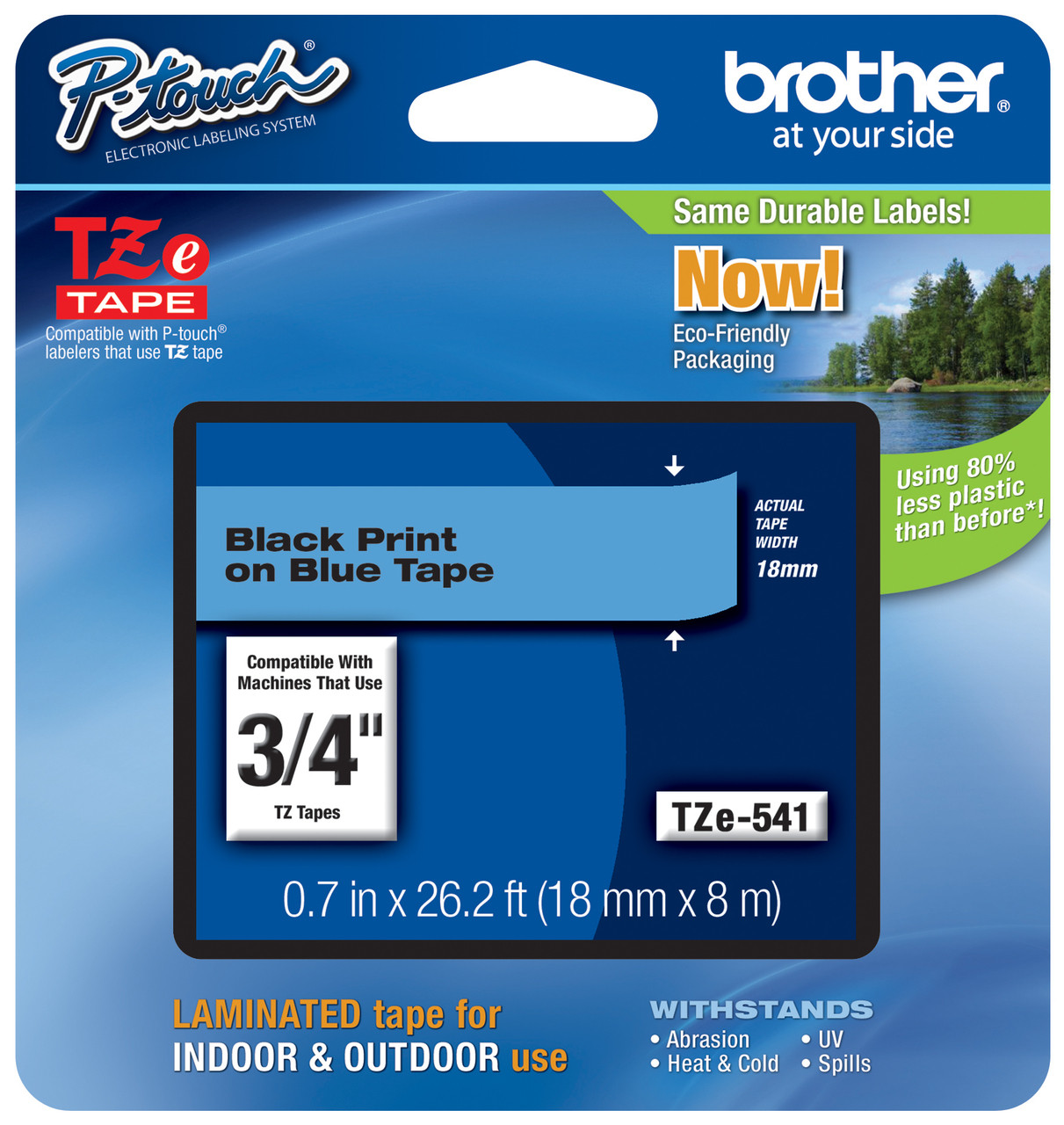 1PK TZ541 Label Tape Black on Blue TZe541 3/4'' for Brother P-touch PT-D600 18mm 
