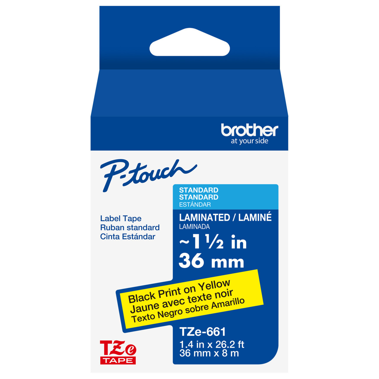 Brother TZe-661 1.5 Black On Yellow P-touch Tape - 36mm TZ661