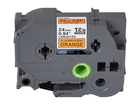 Brother TZe-B51 1 Black On Bright Orange P-touch Tape - 24mm