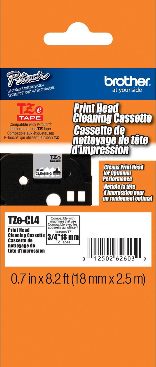 Brother TZe-CL4 3/4 Cleaning Tape Cartridge - 0.7 18mm TZCL4