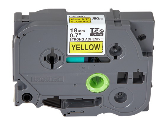 Brother TZe-S641 3/4 Black on Yellow Extra Strength Tape - 0.7