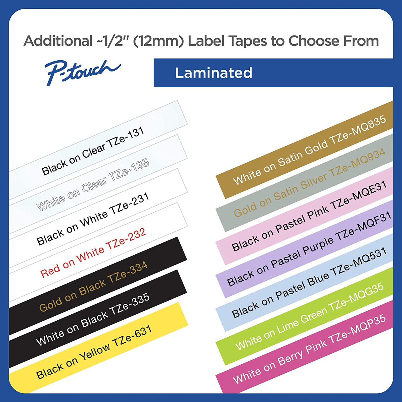 Compatible Con Brother Tze-231 P-Touch Cinta De Etiquetas Laminadas En