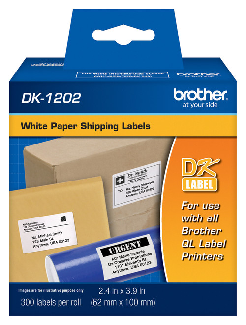 Brother DK-1202 large address labels white roll for mail and shipping