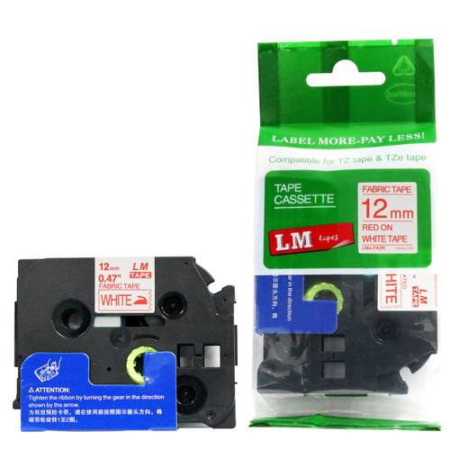 LM Tape LMe-632 Compatible 1/2 Red On Yellow P-touch Tape, 12mm Label