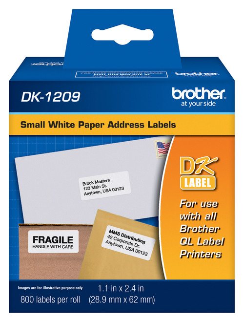 Brother DK1209 white small address labels on roll for mailing