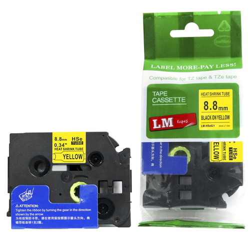 LM Tapes Compatible HSE611 Black on Yellow Heat Sink Tube