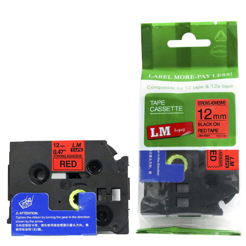 その他 botanical love LM Tape Compatible TZe-S731 1/2 Black On Green Extra Strength Tape