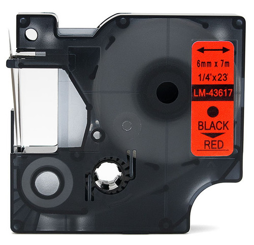 専用【22】 Compatible Dymo 43610 1/4 Black on Clear D1 Tape - 6mm