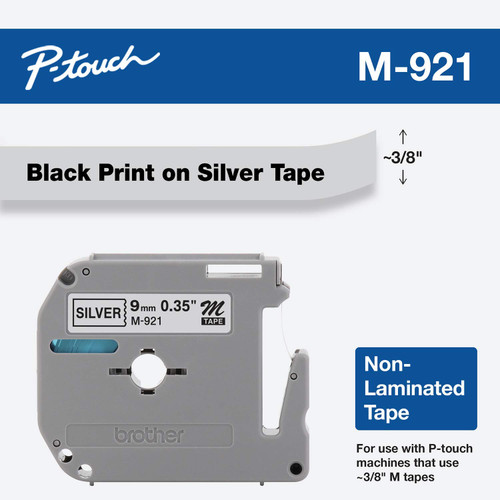 3/8" black on silver label M-921