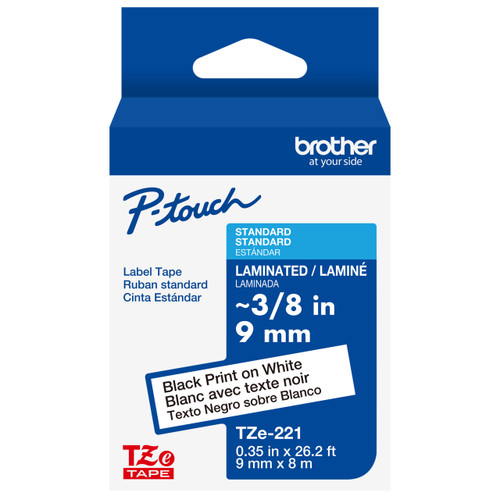 Brother TZe-421 3/8 Black on Red P-touch Tape TZ-421 - 9mm