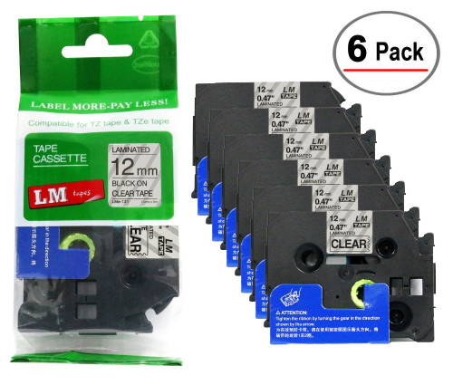 Brother TZe 12mm 6 Tape Variety Pack for all Brother P-touch Label