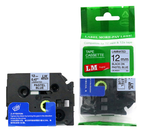 LM Tape LMeMQF31 Compatible 1/2 Black On Pastel Purple P-touch