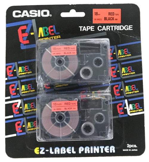 Casio IR18RD2W Black on Blue Tape Cassettes