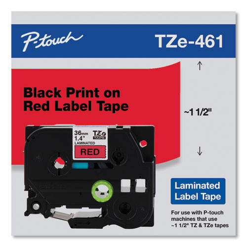 Brother TZe-461 1.5 Black On Red P-touch Tape - 36mm TZe461cs