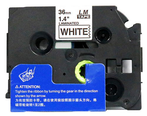 Opened Box - Replacement p-touch black on white label tape 36 mm