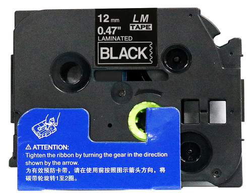 1/2 white on black label tape open box