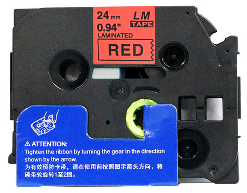 opened box lme-451 black on red label tape 24 mm