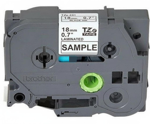 Factory-Sealed Sample Tape Brother TZe-241s Black on White Laminated Label Tape