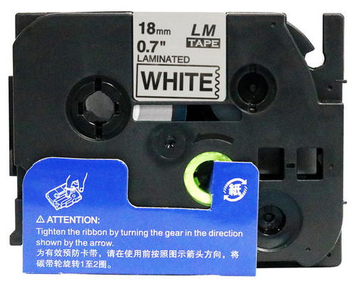 3/4 black on white label tape