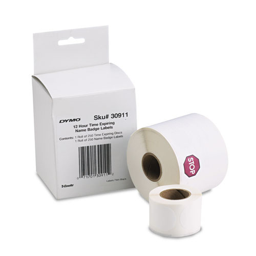 Dymo 30911 Time Expiring Adhesive Name Badges - 2-1/4 In. x 4 In