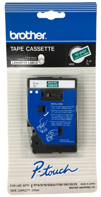 white on green tc tape