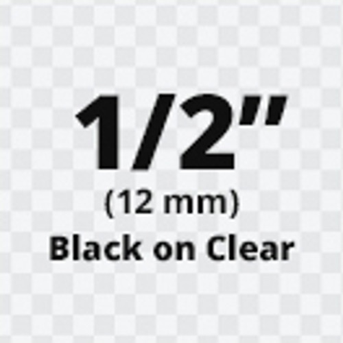 TZeAF131 Brother 1/2 Black on Clear Acid Free Tape – Image Supply
