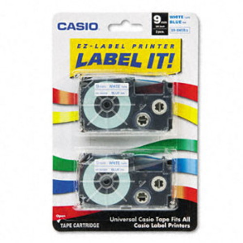 Casio XR9WEB2S Blue on White Tape Cassettes