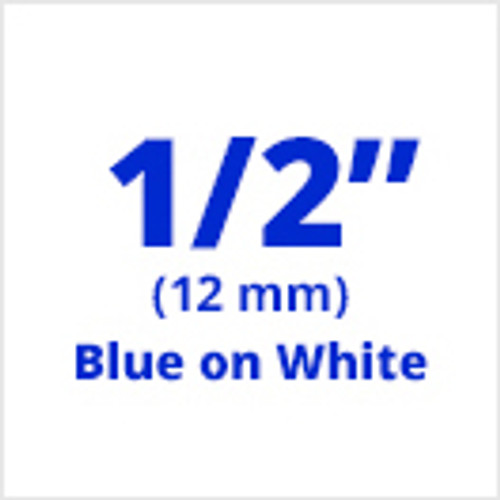 1/2" blue on white labels