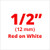 1/2" red on white tx tape