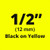 1/2" black on yellow label tc7001