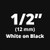 1/2" white on black tx tape