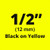1/2" black on yellow D1 tape