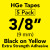 HGe 3/8" extra strength Black on Yellow