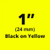 Opened Box - TZe-651 24mm Black On Yellow P-touch Tape
