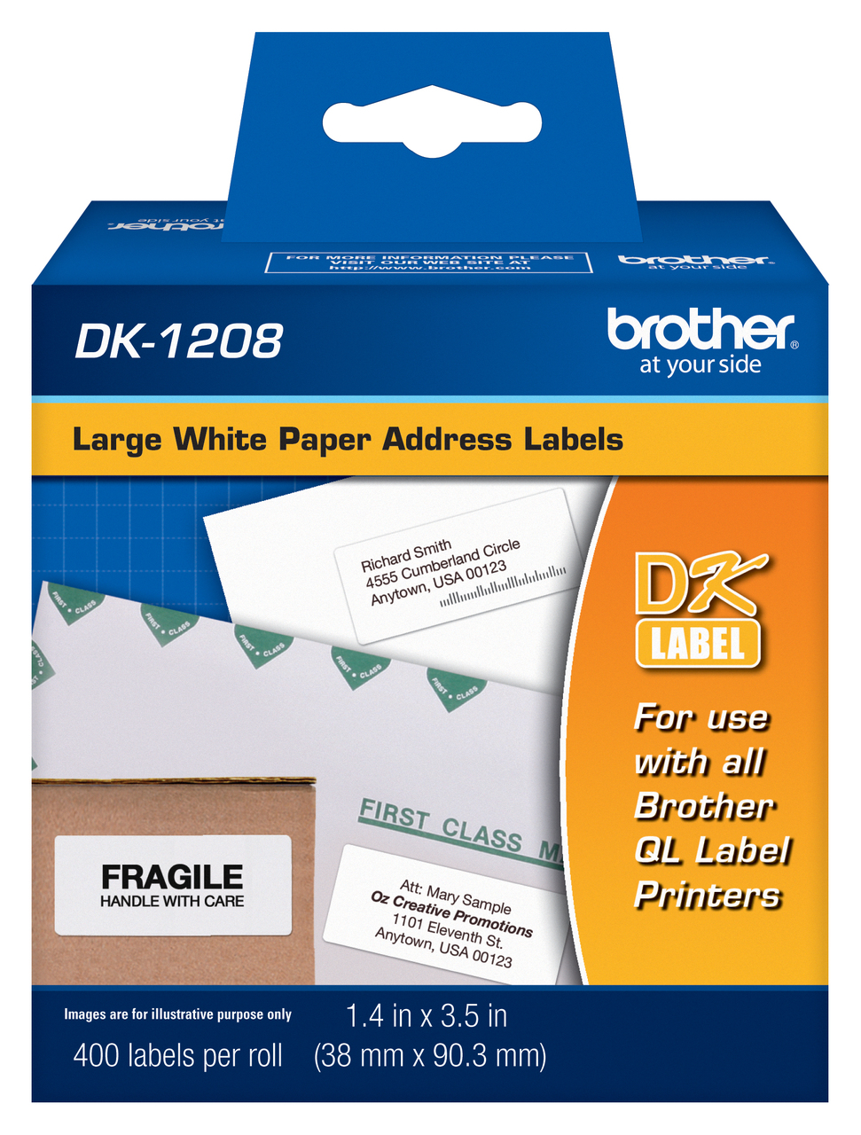 Brother DK1208 Large Address Labels 1.4 (38mm)