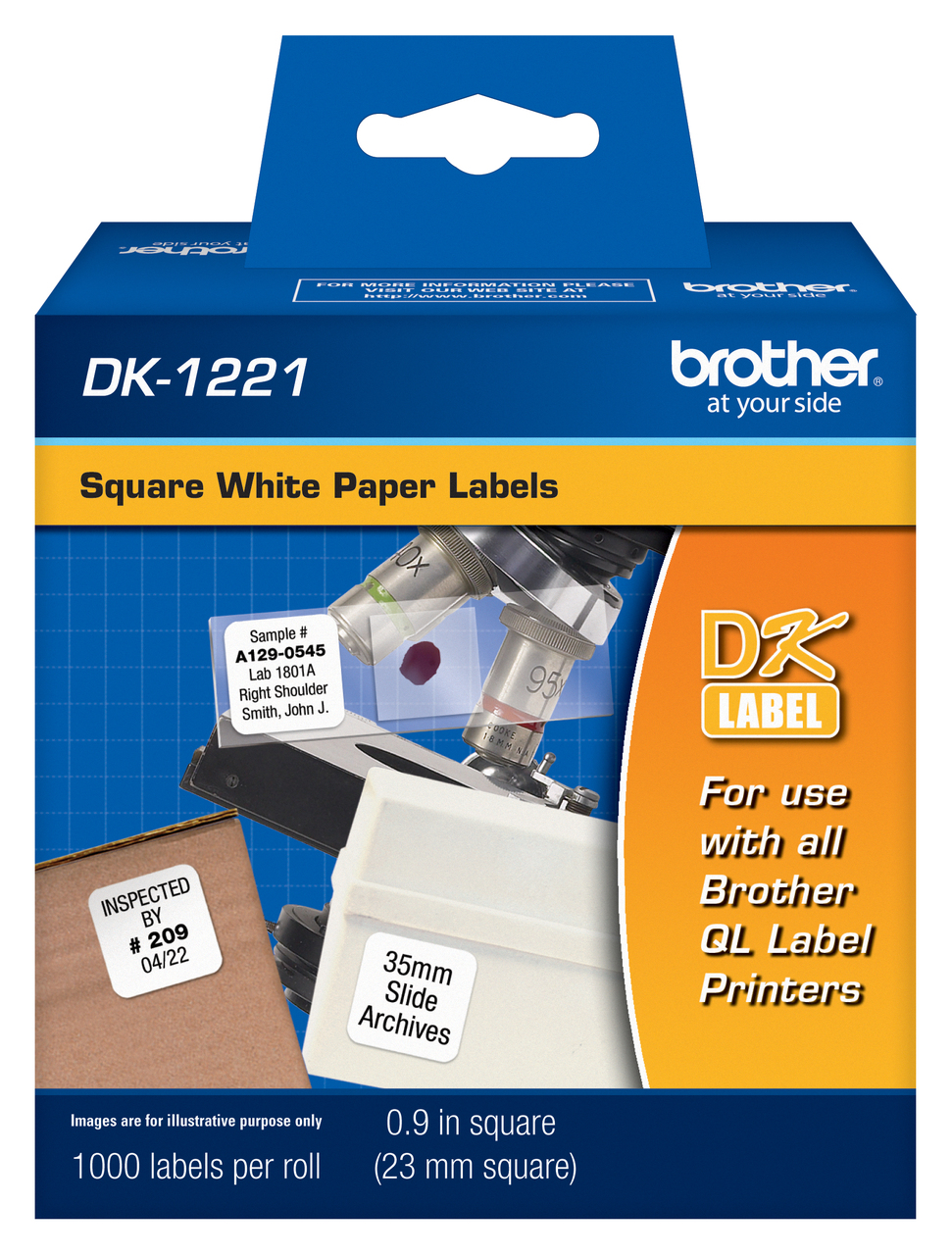 Brother DK1221 Square Labels QL Printers 0.9 (23mm)