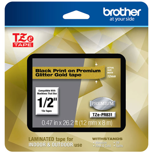 Noir sur Blanc 12mm x 8m Black on White Rubans cassettes compatibles pour Brother TZe-231 TZ-231-12 mm x 8 m