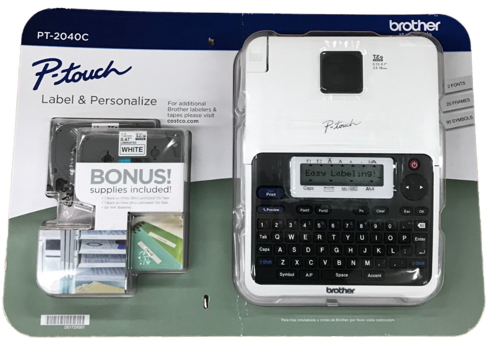 Brother PT-2040C Label Maker with batteries and bonus p-touch tapes