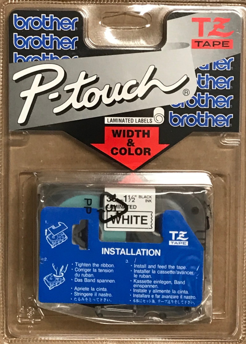 Brother TZ-261 1.5 Black On White P-touch Tape - 36mm TZ261