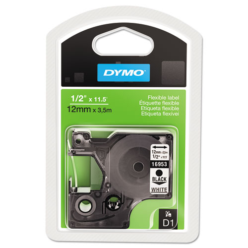 Dymo D1 16953 Black on White Fleible Label Tape