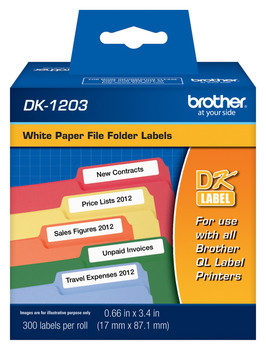 Brother DK1203 White File Folder Labels – 0.66
