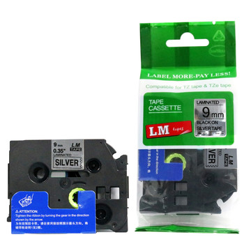 LM Tape LMe921 Compatible 3/8 Black On Silver P-touch Tape