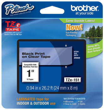 Brother Black on Clear Adhesive Tape