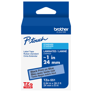 Brother TZe-551 1 Black On Blue P-touch Tape - 24mm TZe551cs