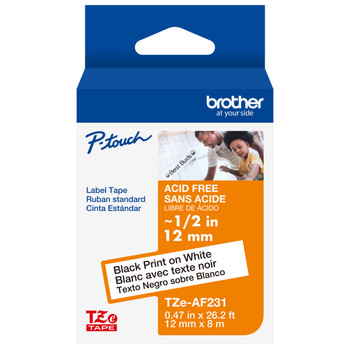 Brother TZe-AF231 1/2 Acid Free Label P-Touch Tape - 12mm TZAF231