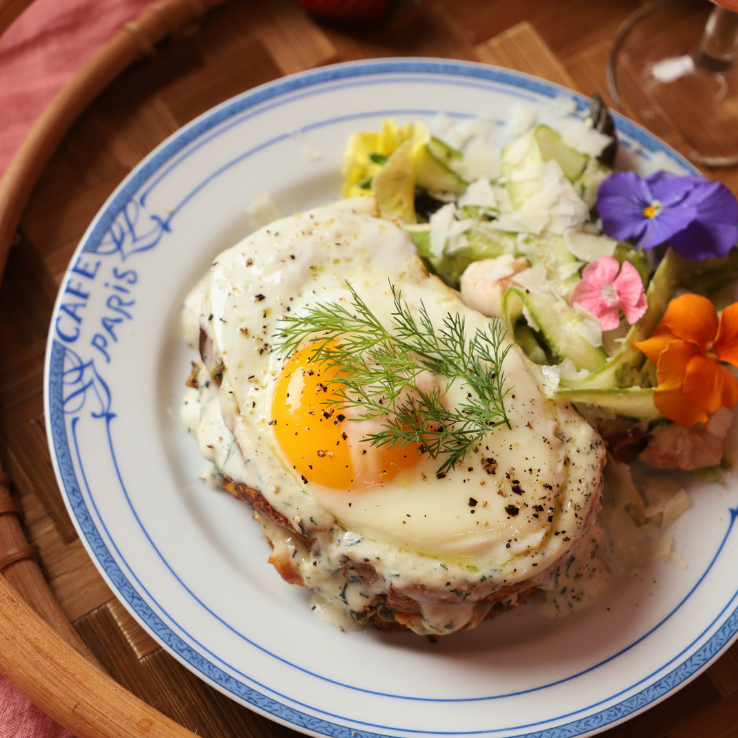 Smoked Salmon Croque Madame with Dill Mornay Smoked Salmon Croque Madame with Dill Mornay
