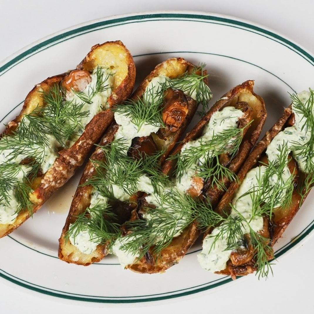 Chimichurri Potato Skins with Smoked Oysters Chimichurri Potato Skins with Smoked Oysters