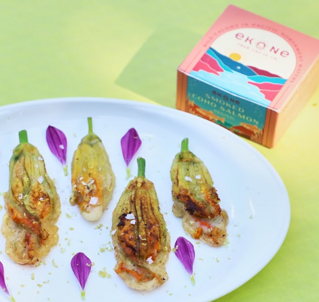 Smoked Salmon Stuffed Squash Blossoms Smoked Salmon Stuffed Squash Blossoms